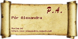 Pór Alexandra névjegykártya