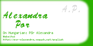 alexandra por business card